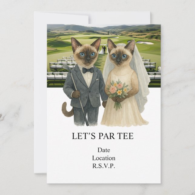 Convite Golf Let’s Par tee for cat lovers WEDDING (Frente)