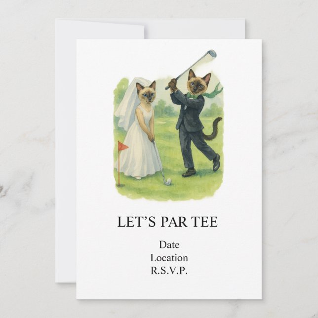 Convite Golf Let’s Par tee for cat lovers WEDDING (Frente)