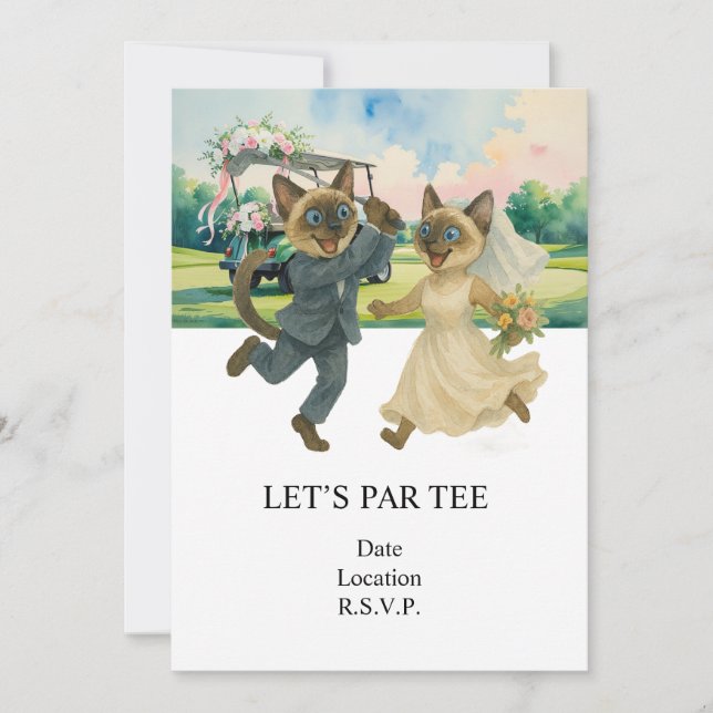 Convite Golf Let’s Par tee for cat lovers WEDDING (Frente)