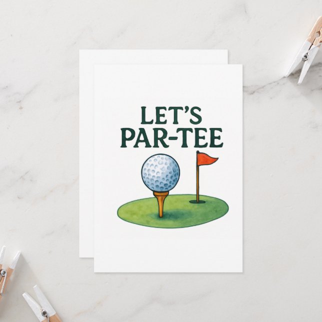 Convite Golf Let’s Par-Tee Party Golf Theme  (Frente/Verso In Situ)