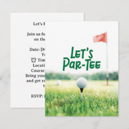 Convite Golf Let’s Par-Tee Party Invitation Postcard 