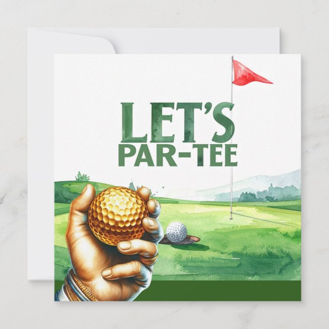 Convite Golf Let’s Par-Tee Putting Green Party  (Frente)