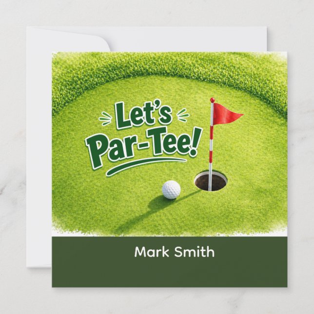 Convite Golf Let’s Par-Tee Putting Green Party  (Frente)