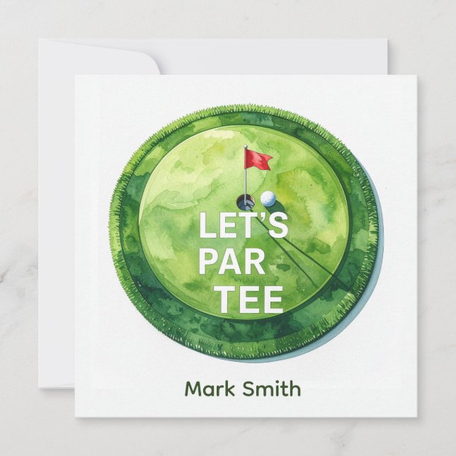 Convite Golf Let’s Par-Tee Putting Green Party  (Frente)