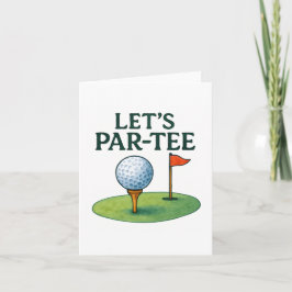 Convite Golf Let's Party with Golf ball on tee