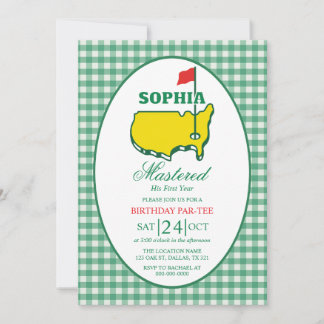 Convite Golf Mastered Birthday Par-tee Invitation
