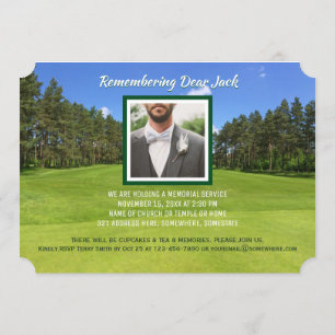 Convite Golf Memorial Service Adiciona O Seu Próprio Golf