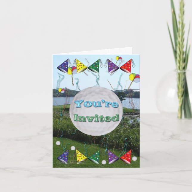 Convite Golf Party Invitation Card (Frente)
