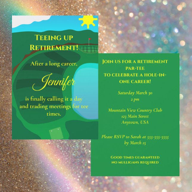 Convite Golf Retirement Party, Tee Time Retirement (Criador carregado)