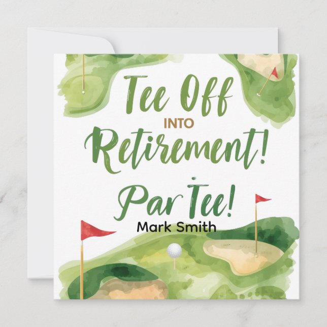 Convite GOLF RETIREMENT Tee off ParTee for golfer (Frente)