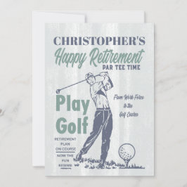 Convite Golf Retro Happy Retirement