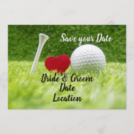 Convite Golf salvar a data bola de golfe com amor