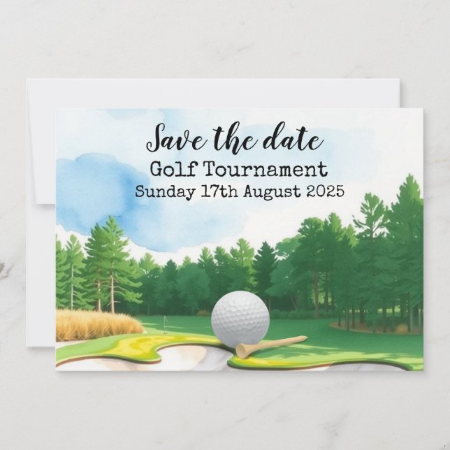 Convite Golf Salve a data Golf Tournament (Frente)