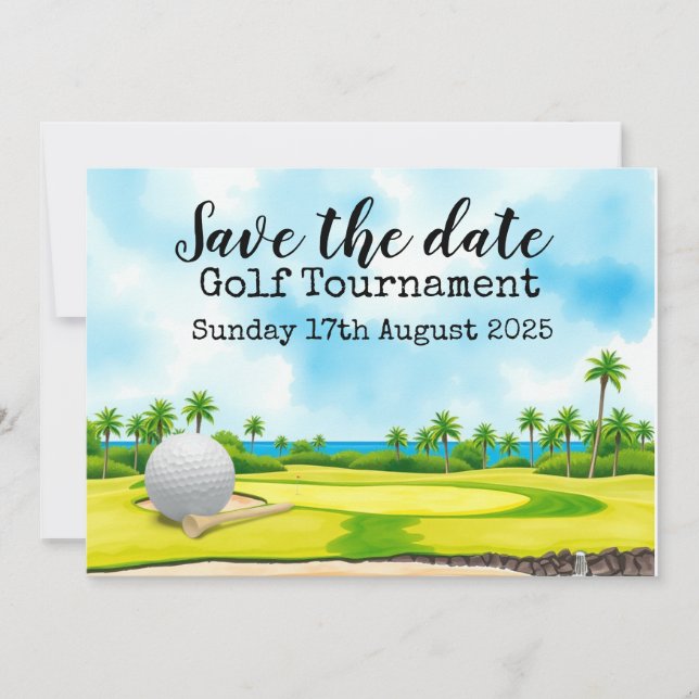 Convite Golf Salve a data Golf Tournament (Frente)
