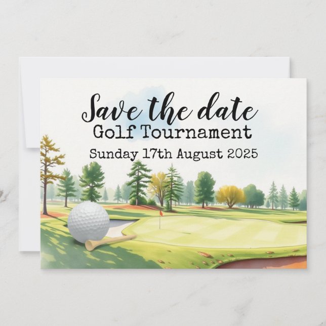Convite Golf Salve a data Golf Tournament (Frente)