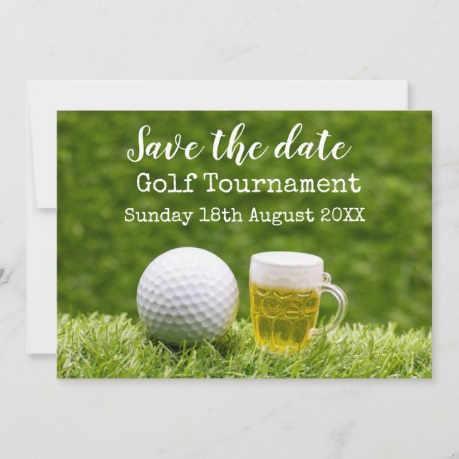 Convite Golf Salve a data Golf Tournament com a Cerveja (Frente)