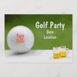 Convite Golf Salve a data para festa com cerveja em verde