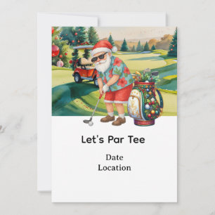 Convite Golf Santa Claus no Natal