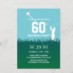 Convite Golf Swing 60ª Festa de aniversário<br><div class="desc">Golfe balançando 60 Convites de aniversário.</div>