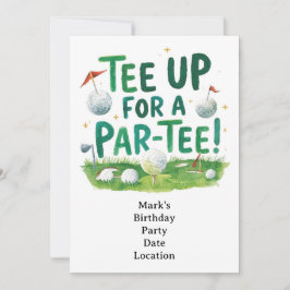 Convite Golf tee up for Par Tee Golfer Party 