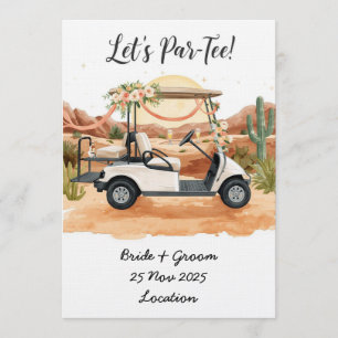 Convite Golf Vamos Par-Tee! Casamento de Golfe no Arizona
