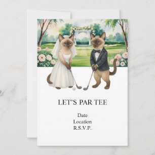 Convite Golf Vamos Par Teia para amantes de gatos WEDDING