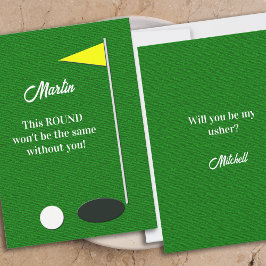 Convite Golf Will You Be My Usher Proposal Cards