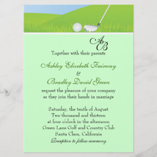 Convite Golfball que Golfing o casamento verde do