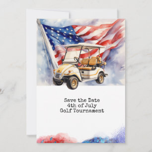 Convite Golfe 4 de julho Dia da Independência para golfist