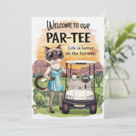 Convite Golfe Bem-vindo à casa do golfista  PARA coquetel 