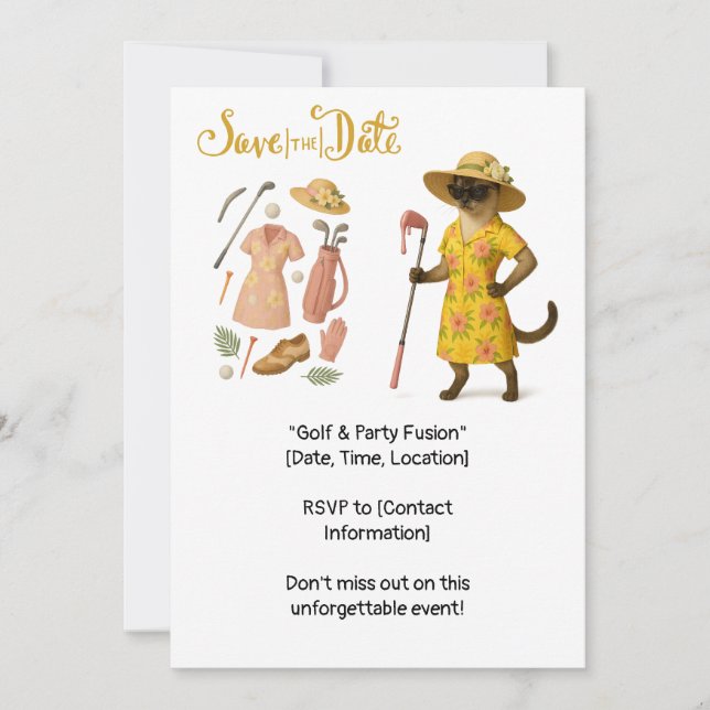 Convite Golfe da Mulher Havaiana no Verde (Frente)