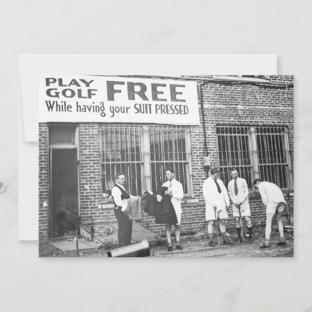 Convite Golfe do jogo livre (ao ter seu terno pressionado) (Frente)