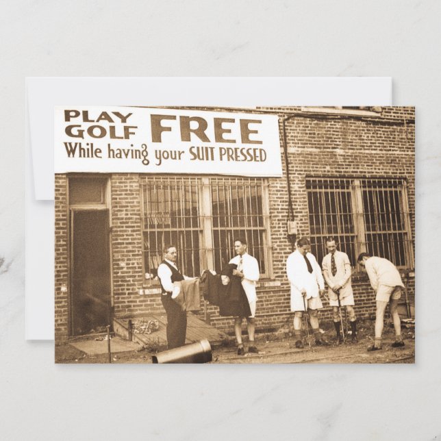 Convite Golfe do jogo livre (ao ter seu terno pressionado) (Frente)