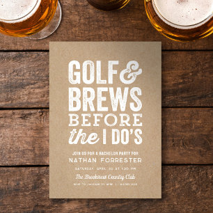 Convite Golfe e cervejas antes da despedida de solteiro do