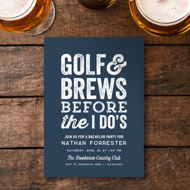 Convite Golfe e cervejas antes da despedida de solteiro na (Criador carregado)