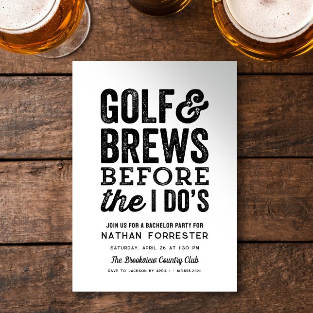 Convite Golfe e cervejas antes da simples festa de solteir (Criador carregado)
