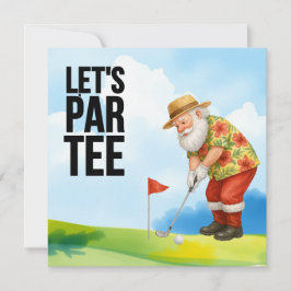 Convite Golfe julho Natal com Papai Noel Golfing