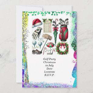 Convite Golfe Natal em julho para golfe com bola de golfe
