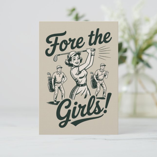 Convite Golfe Para as Meninas Fofo Golfe Engraçado Senhora (Em pé/Frente)