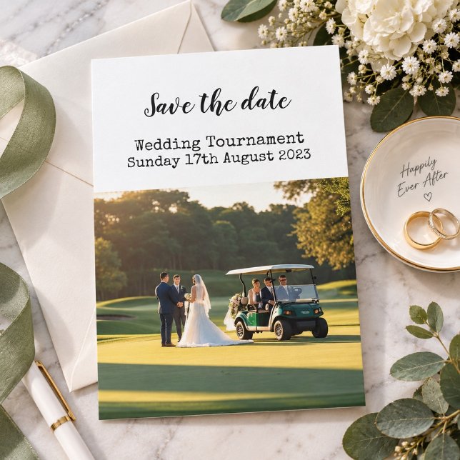 Convite Golfe Salve a data Casamento de Golfe  (Criador carregado)