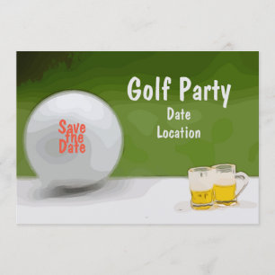 Convite Golfe Salve a data para a festa com cerveja no gre