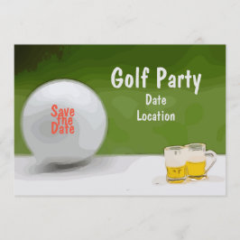 Convite Golfe Salve a data para a festa com cerveja no ver