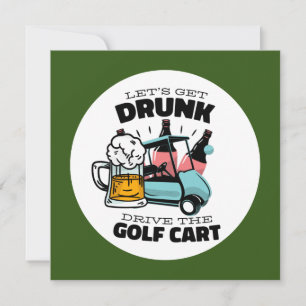 Convite Golfe Vamos começar com carrinho de golfe