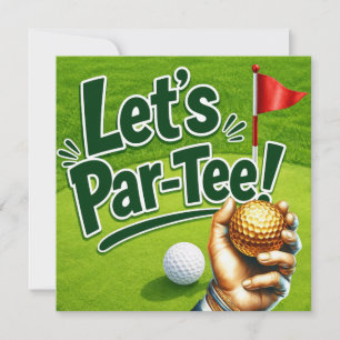 Convite Golfe Vamos Festa do Green de Putting Par-Tee