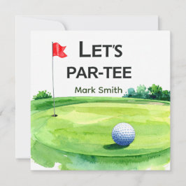 Convite Golfe Vamos Festa do Green de Putting Par-Tee