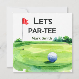 Convite Golfe Vamos Festa do Green de Putting Par-Tee