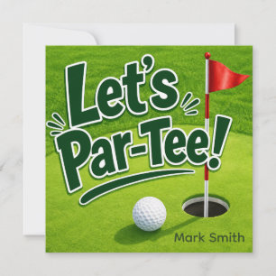 Convite Golfe Vamos Festa do Green de Putting Par-Tee