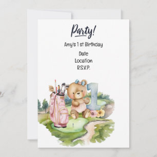 Convite Golfer Baby primeiro aniversario Salve a Data