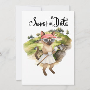 Convite Golfer Cat Noiva Festa de solteira Mulher Golfer