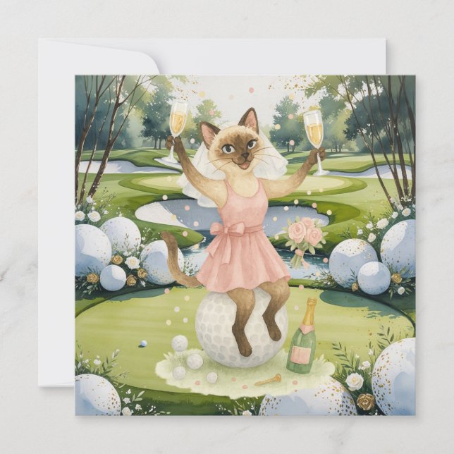 Convite Golfer mulher Save the Date Noiva Despedida  (Frente)